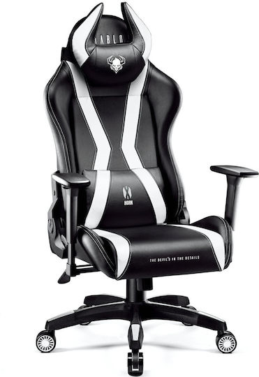 Diablo X-Horn Καρέκλα Gaming Δερματίνης με Ρυθμιζόμενα Μπράτσα Μαύρο / Λευκό