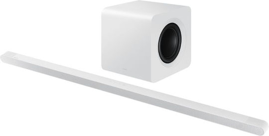 Samsung Soundbar 3.1.2 Bluetooth, HDMI και Wi-Fi 28W με Ασύρματο Subwoofer και Τηλεχειριστήριο Λευκό HW-S801D/EN
