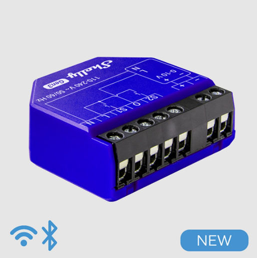 Shelly Plus 0/1-10V Dimmer GEN3 Smart Switch Dimmer 1 Καναλιού Wi-Fi, Bluetooth & RF 16A (με Ουδέτερο) SHELLYDIMMER0/1-10VPMGEN3