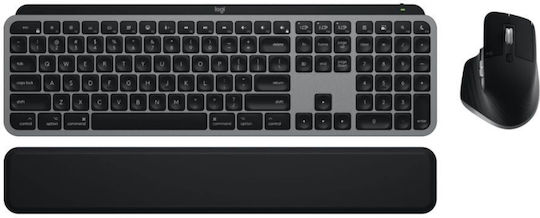Logitech MX Keys S Ασύρματο Bluetooth Σετ Πληκτρολόγιο & Ποντίκι Αγγλικό US Συμβατό με Mac Γκρι