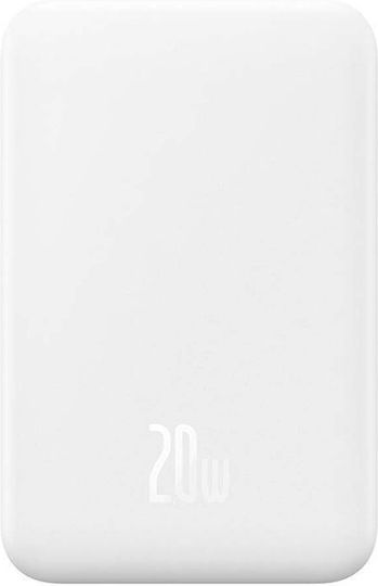Baseus Mini Power Bank 5000mAh 20W με Θύρα USB-C Λευκό