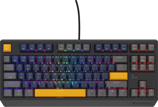 Genesis Thor 230 TKL Gaming Μηχανικό Πληκτρολόγιο Tenkeyless με Outemu Panda διακόπτες και RGB φωτισμό (Αγγλικό US) Naval Blue Positive