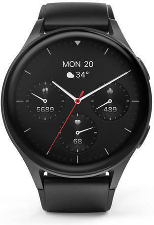 HAMA 8900 Aluminium 45mm Αδιάβροχο Smartwatch με Παλμογράφο (Μαύρο)