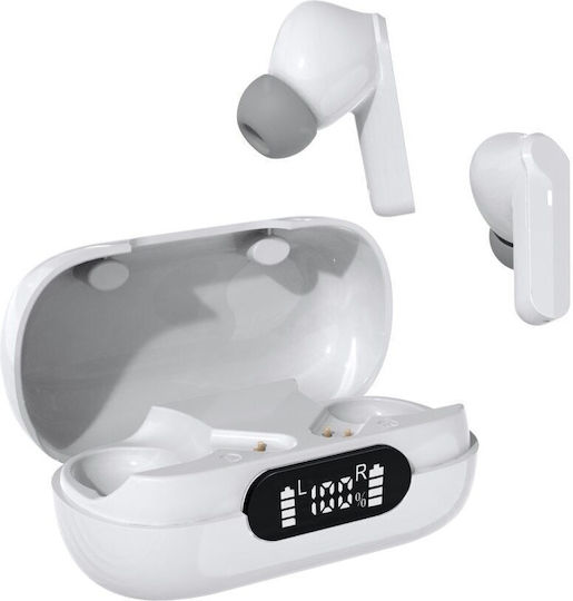 Denver TWE-40 In-ear Bluetooth Handsfree Ακουστικά με Θήκη Φόρτισης Λευκά