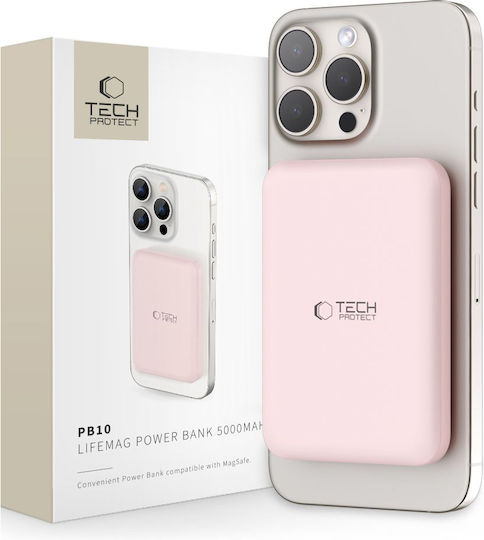 Tech-Protect PB10 LifeMag MagSafe Power Bank 5000mAh Ροζ