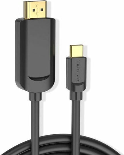 Vention HDMI 1.4 Cable HDMI male - USB-C male 1.5m Μαύρο CGUBG