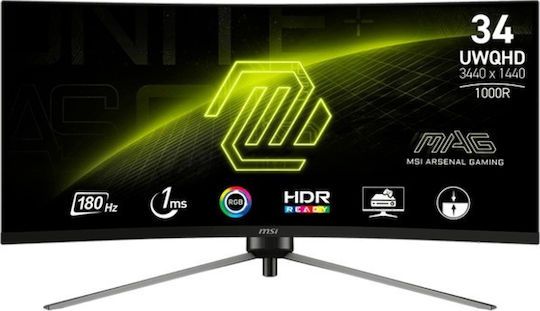 MSI MAG 345CQRDE Ultrawide VA Curved Gaming Monitor 34" QHD 3440x1440 180Hz
