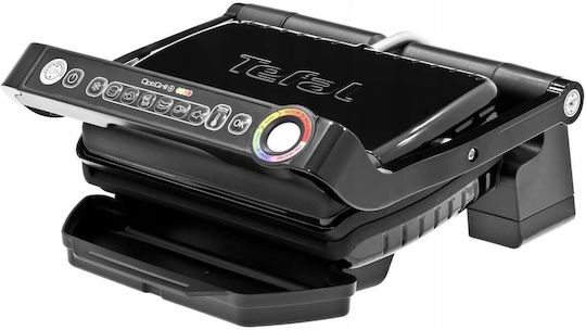 Tefal Optigrill+ Επιτραπέζια Ηλεκτρική Ψησταριά Αυλακωτής Πλάκας 2000W Ανοξείδωτη με Καπάκι και Ρυθμιζόμενο Θερμοστάτη 30x20εκ. GC714834