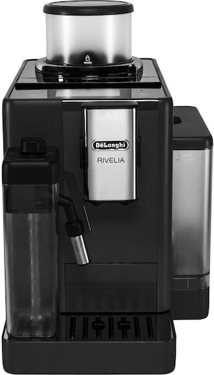 De'Longhi Rivelia Αυτόματη Μηχανή Espresso 1450W Πίεσης 19bar για Cappuccino με Μύλο Άλεσης Onyx Black
