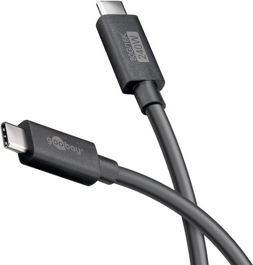 Goobay USB 3.0 Cable USB-C male - USB-C / DisplayPort 240W Μαύρο 1.2m 74376