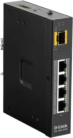 D-Link DIS-100G-5PSW Unmanaged L2 PoE Switch με 4 Θύρες Gigabit (1Gbps) Ethernet και 1 SFP Θύρα