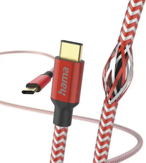 HAMA USB 2.0 Cable USB-C male - USB-C Κόκκινο 1.5m