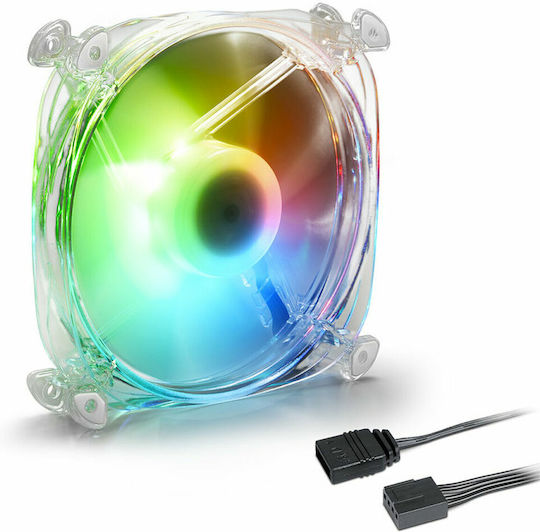 Sharkoon SHARK Disc PWM Case Fan 120mm με RGB Φωτισμό και Σύνδεση 3-Pin / 4-Pin Λευκό