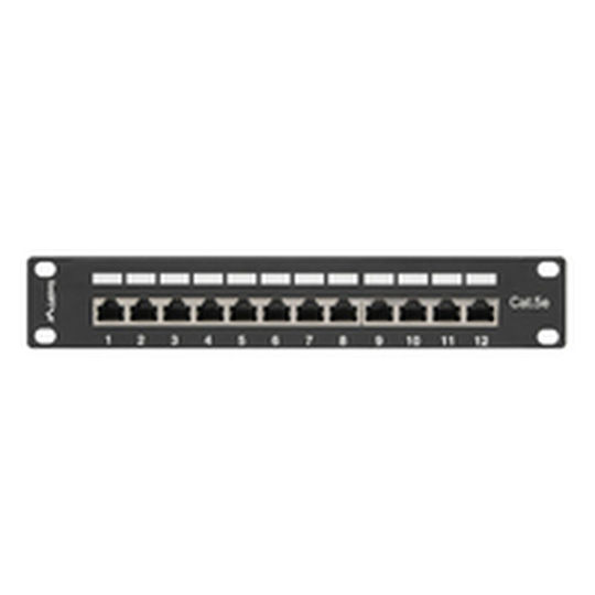 Lanberg Patch Panel Shielded για Rack 1U 10" 12 Θυρών cat5e Μαύρο PPF5-9012-B