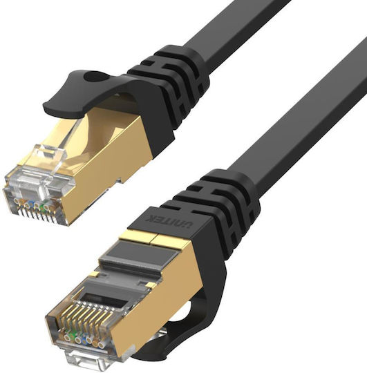 Unitek Flat S/FTP Cat.7 Καλώδιο Δικτύου Ethernet 10m Μαύρο 1τμχ C1897BK-10M