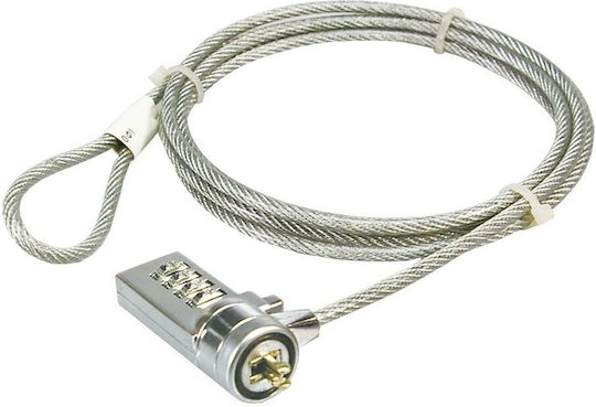 LogiLink Universal Κλειδαριά για Laptop με Συνδυασμό 1.5m Ασημί