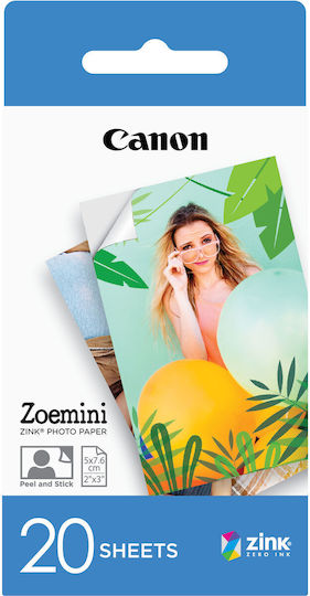 Canon ZP-2030 Φωτογραφικό Χαρτί Instant 5x7.6 για Εκτυπωτές Zink 20 Φύλλα 3214C002