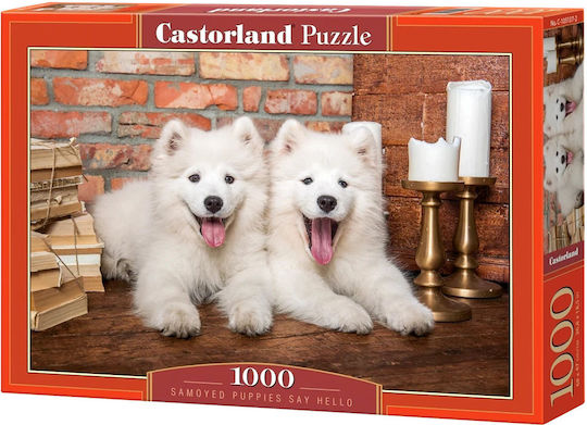 Samoyed Puppies Say Hello Puzzle 2D 1000 Κομμάτια