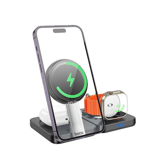 Hoco Ασύρματος Φορτιστής (Qi Pad) 15W Power Delivery Μαύρος (CQ11)