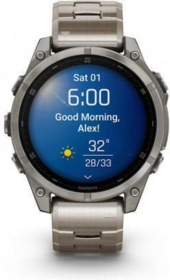 Garmin Fenix 8 Titanium 47mm Αδιάβροχο Smartwatch με Παλμογράφο (Sapphire, Titanium With Vented Titanium Bracelet)