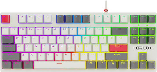 Krux PRO RGB Gaming Μηχανικό Πληκτρολόγιο με Gateron Yellow διακόπτες και RGB φωτισμό (Αγγλικό US) Κίτρινο