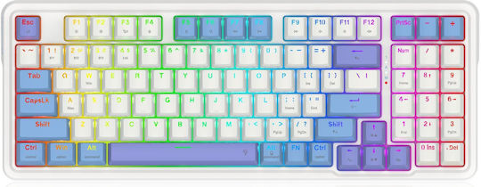 Redragon K664WBP-RGB-PRO Ασύρματο Gaming Μηχανικό Πληκτρολόγιο με Cherry MX Red διακόπτες και RGB φωτισμό (Αγγλικό US) Λευκό