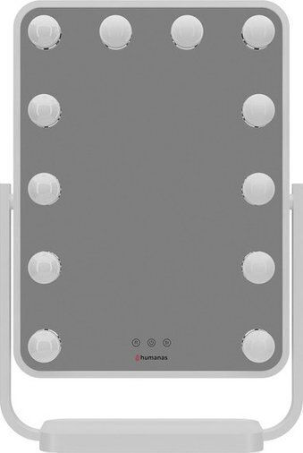 Humanas Καθρέπτης Μακιγιάζ Επιτραπέζιος με Φως 11x11cm Λευκός