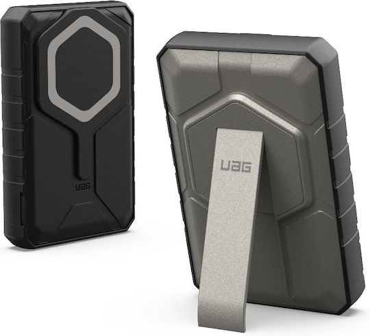 UAG Rugged MagSafe Power Bank 10000mAh 20W με Θύρα USB-A και Θύρα USB-C Titanium/Black