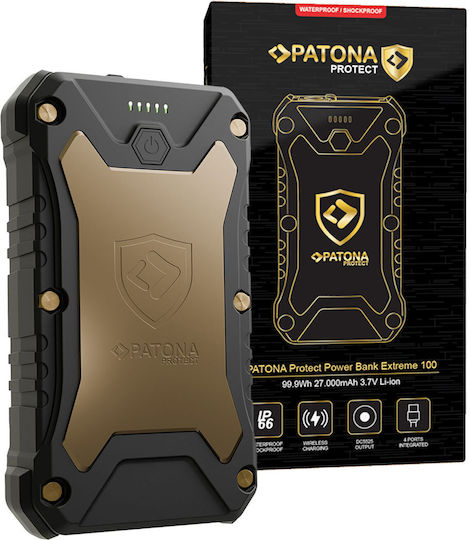 Patona Protect Power Bank 27000mAh 65W με 2 Θύρες USB-A και Θύρα USB-C Power Delivery Μαύρο