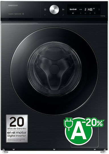 Samsung Πλυντήριο Ρούχων 11kg με Τεχνολογία Ατμού 1400 Στροφών Ecobubble Μαύρο WW11DB7B94GBU3