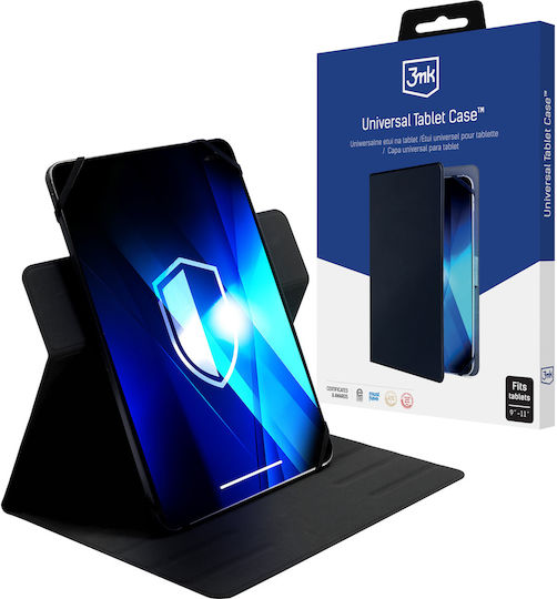 3MK Flip Cover Δερματίνης / Σιλικόνης Μαύρο (Universal 9-11")