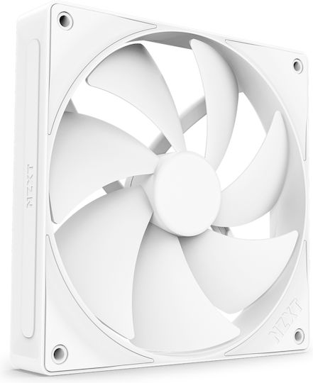 NZXT F140P Case Fan με Λευκό Φωτισμό και Σύνδεση 4-Pin PWM Λευκό
