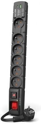 Acar Πολύπριζο Aσφαλείας 6 Θέσεων με 1 USB-A, USB-C, Διακόπτη και Καλώδιο 1.5m 13229124