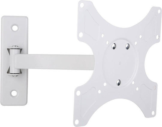 Techly ICA-LCD 2901 ICA-LCD 2901WH Βάση Τηλεόρασης Τοίχου με Βραχίονα έως 37" και 25kg White Λευκό