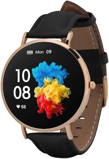 Garett Verona 50mm Smartwatch με Παλμογράφο (Χρυσό / Μαύρο)