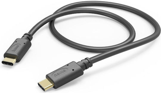 HAMA USB 2.0 Cable USB-C male - USB-C Μαύρο 1m (00201589)