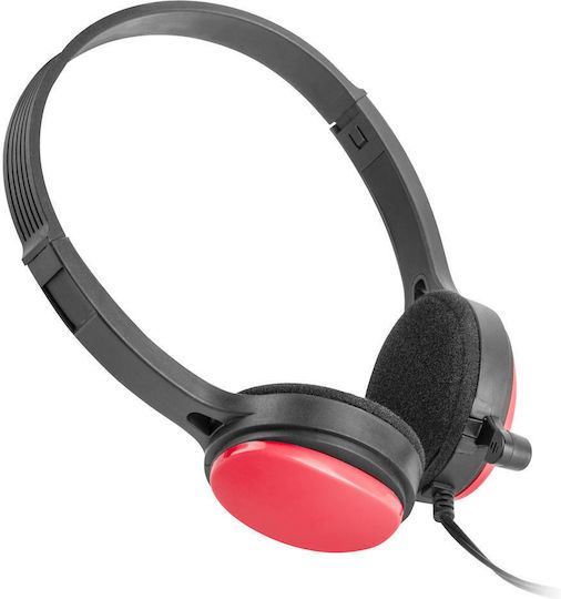 uGo USL-1222 On Ear Multimedia Ακουστικά με μικροφωνο και σύνδεση 3.5mm Jack σε Κόκκινο χρώμα