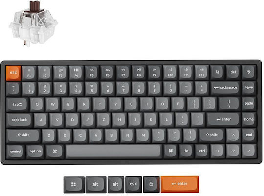 Keychron K2 Max K2M-J3 Ασύρματο Gaming Μηχανικό Πληκτρολόγιο 75% με Keychron Super Brown διακόπτες και RGB φωτισμό (Αγγλικό US)