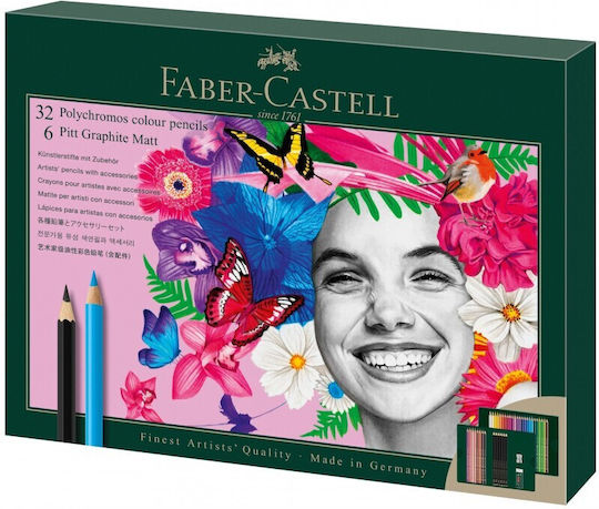 Faber-Castell Σετ 40 Μολύβια HB με Γόμα Γκρι 210053