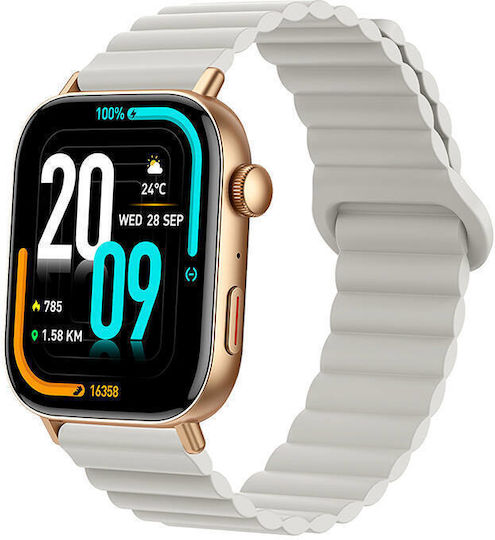 Colmi C8 Max Smartwatch με Παλμογράφο (Magnetic Bracelet Gold)