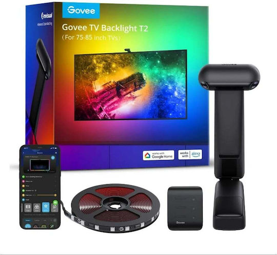 Govee Smart Ταινία LED Backlight T2 Wi-Fi Τηλεόρασης 12V RGB Φως 5m με Τροφοδοτικό & WiFi Controller H605C