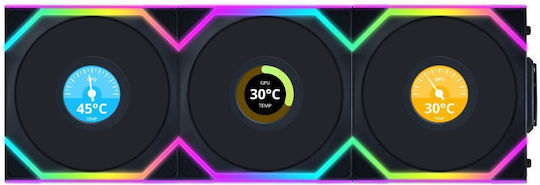 Lian Li UNIFAN SL Wireless LCD Reverse (Include Controller) Case Fan 120mm με RGB Φωτισμό 3τμχ