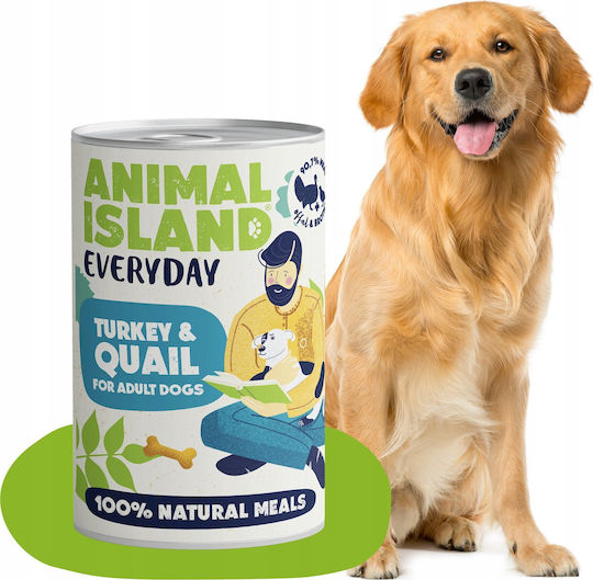 Animal Island Υγρή Τροφή Σκύλων σε Κονσέρβα με Γαλοπούλα χωρίς Σιτηρά & Γλουτένη 400gr