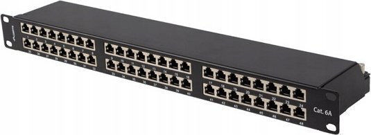 Lanberg Patch Panel Shielded για Rack 1U 19" 48 Θυρών cat6a Μαύρο PPSA-1048-B