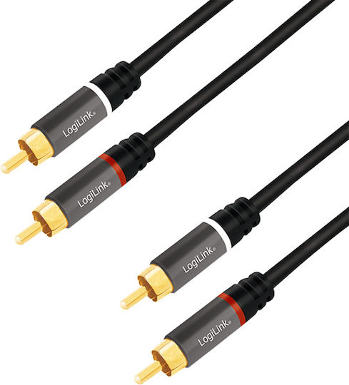 LogiLink Cable 2x RCA male - 2x RCA male 0.5m CA1201