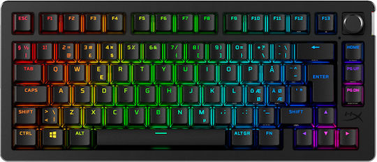 HyperX Alloy Rise 75 Ασύρματο Gaming Μηχανικό Πληκτρολόγιο με RGB φωτισμό (Αγγλικό US)