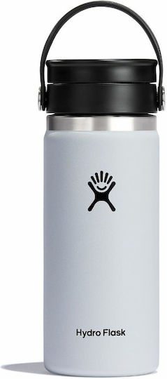 Hydro Flask Coffee Flex Sip Lid Ποτήρι Θερμός Ανοξείδωτο BPA Free 473ml Λευκό με Καπάκι-Θηλιά (Loop) W16BCX110