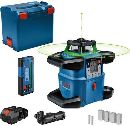 Bosch Bosch Grl 650 Cvhg Professional Ασύρματο Περιστροφικό Λέιζερ 18 Volt Μπλε Χωρίς Μπαταρία Φορτιστή Πράσινη Γραμμή Λέιζερ L-boxx