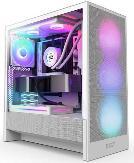 NZXT H5 Flow RGB Midi Tower Κουτί Υπολογιστή Λευκό
