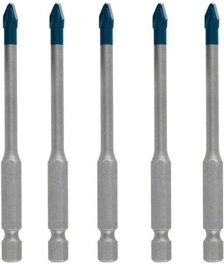 Bosch Expert HEX-9 HardCeramic Σετ 5 Τρυπάνια με Εξάγωνο Στέλεχος για Γυαλί και Πλακίδια 2608900598